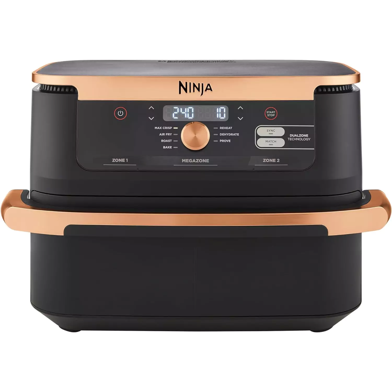 karstā gaisa friteris ninja foodi flexdrawer hot air fryer, dual zone, 10.4l af500eu vara krāsā