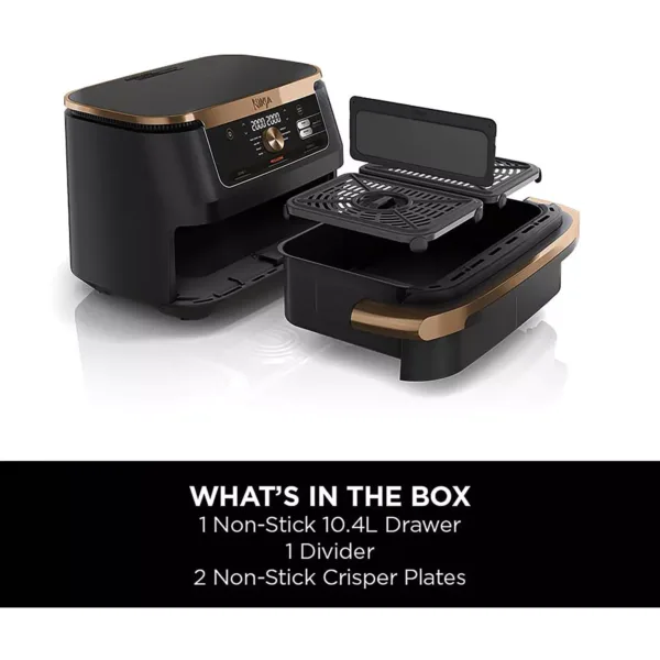 karstā gaisa friteris ninja foodi flexdrawer hot air fryer, dual zone, 10.4l af500eu vara krāsā