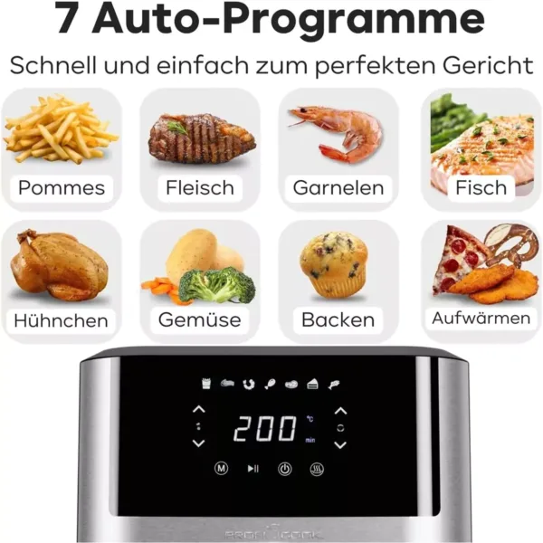 karstā gaisa friteris proficook hot air fryer 8 l pc fr 1269 h 1800 w
