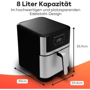 karstā gaisa friteris proficook hot air fryer 8 l pc fr 1269 h 1800 w