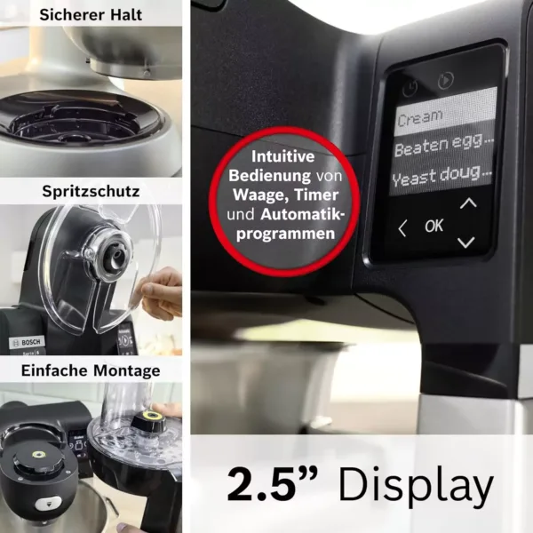 virtuves kombains bosch mums6zs13d series 6 integrēti svari, auto programmas 5.5 l 1600 w