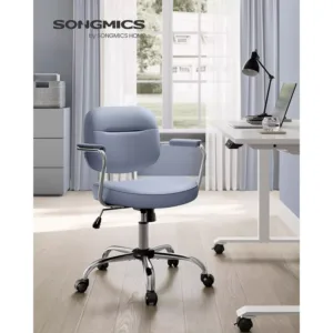 biroja krēsls songmics obg033q01 miglas zila mākslīgā āda