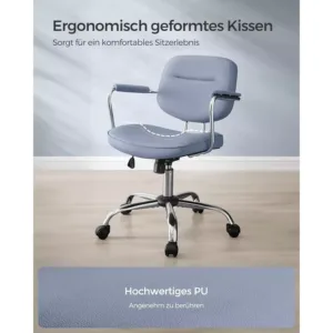 biroja krēsls songmics obg033q01 miglas zila mākslīgā āda