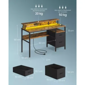 datorgalds rakstamgalds vasagle lwd094k02 135 x 55 x 77 cm gxpxa bruns melns3 66a95f2c73bc5