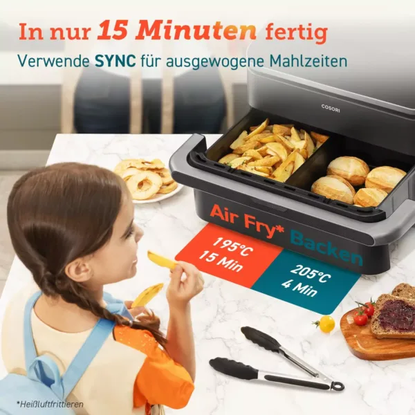 karsta gaisa friteris cosori dual blaze twinfry 10 l 2800 w wifi hot air fryer caf tf101s aeu 5 66a6b396d1e6b
