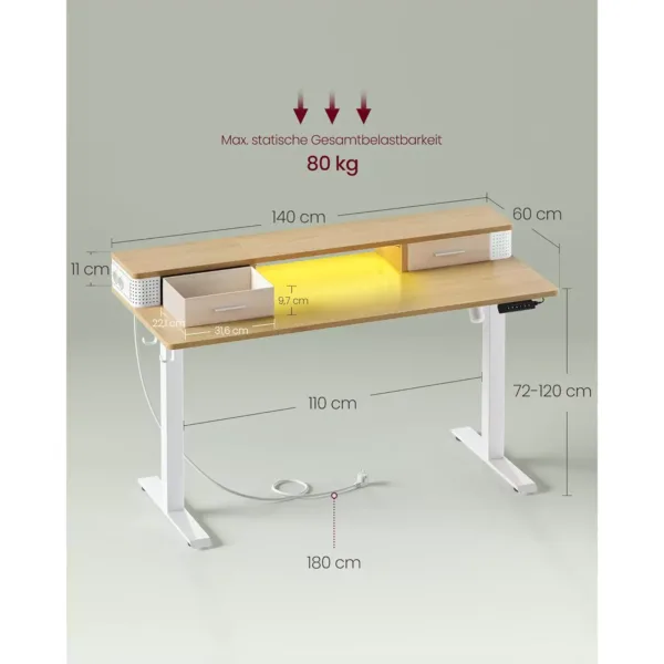 datorgalds rakstamgalds vasagle lsd184n01 60 x 140 x 72 120 cm gxpxa1 66c7afd133765