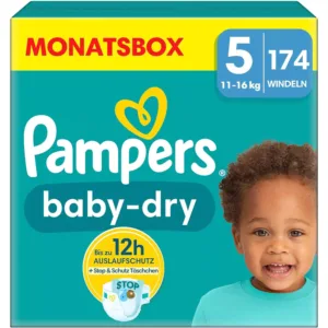 Pampers Baby-Dry 5 11-16kg 174 gab. (Vācija)