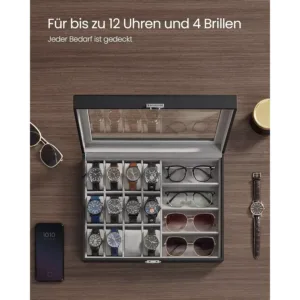 pulkstenu uzglabasanas kastite songmics jwb112g01 melna1 66ca2b316b671
