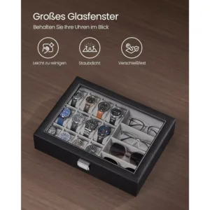 pulkstenu uzglabasanas kastite songmics jwb112g01 melna2 66ca2b34a0f19