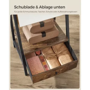rotaslietu skapis ar bezramja spoguli songmics jjc025x01 vintage bruns6 66ca23083138b