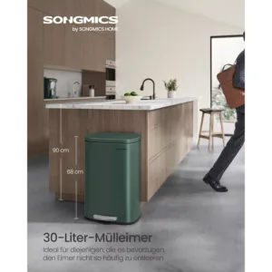 terauda atkritumu tvertne ar soft close vaku songmics ltb050c02 50 l vintage green1 66ca349cbd456