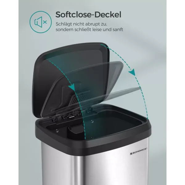 terauda atkritumu tvertne ar soft close vaku songmics ltb520e68 68 l sudraba3 66ca3f8471530