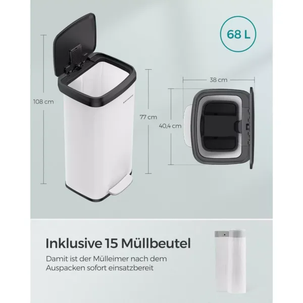 terauda atkritumu tvertne ar soft close vaku songmics ltb520w6802 68 l balta2 66ca3e9570948