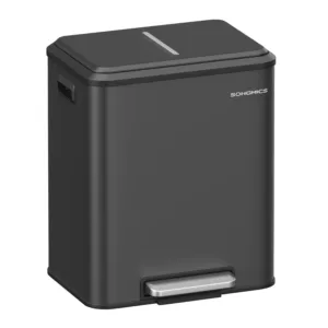 Tērauda atkritumu tvertne šķirošanai ar Soft Close vāku Songmics LTB544B02 30 L (2 x 15 L) Melna