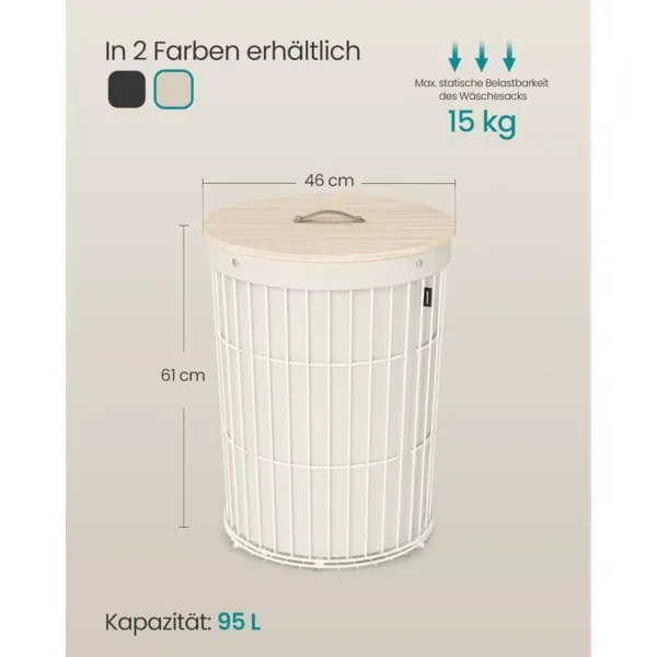 velas grozs ar koka vaku 95 l songmics lcb160w01 balts4 66ca441d0e11d