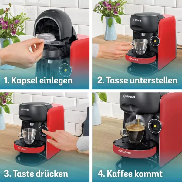 elektriskais kafijas automats bosch tassimo finesse tas163e sarkans 1400 w 700 ml2 66d80da4d1627