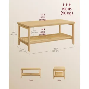 vasagle lct240y57 2 limenu koka kafijas galdins ar boho stila uzglabasanas vietu3 66f2fe0cd9b5f