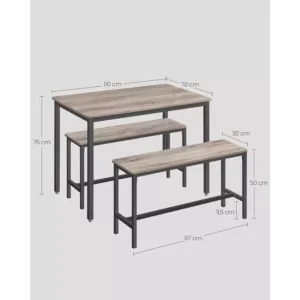 virtuves galds songmics industrial kdt070b02 110 x 70 x 75 cm un 2 soli 97 x 30 x 50 cm 2 66f303eaf0b34
