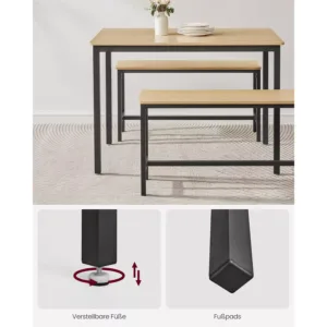 virtuves galds vasagle industrial kdt070b09 110 x 70 x 75 cm un 2 soli 97 x 30 x 50 cm 4 66f3053e0c11e
