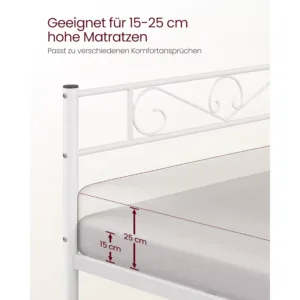 Metala gultas ramis Vasagle RMB065W01 160 x 200 cm Balts4