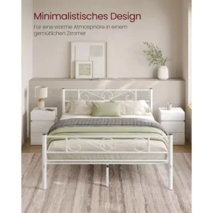 Metala gultas ramis Vasagle RMB065W01 160 x 200 cm Balts5