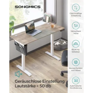 Regul ojams biroja galds SONGMICS LSD016H01 60 x 140 cm1