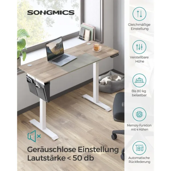 Regul ojams biroja galds SONGMICS LSD016H01 60 x 140 cm1