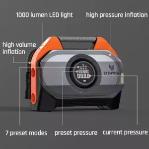 akumulatora gaisa kompresors pumpis etenwolf s6 19200 mah 1103 baru 160 psi 7 rezimi ar led apgaismojumu velosipedam automasinai motociklam bumbai1 6716b438d0cdb