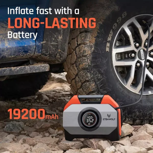 akumulatora gaisa kompresors pumpis etenwolf s6 19200 mah 1103 baru 160 psi 7 rezimi ar led apgaismojumu velosipedam automasinai motociklam bumbai3 6716b43ab8765