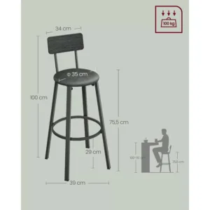 bara kresli vasagle lbc069c01 2 gab melns tumsi zals 75cm1 670d85045cc10