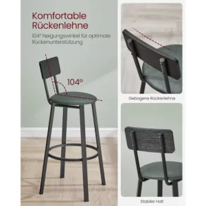 bara kresli vasagle lbc069c01 2 gab melns tumsi zals 75cm4 670d850a0d0e0