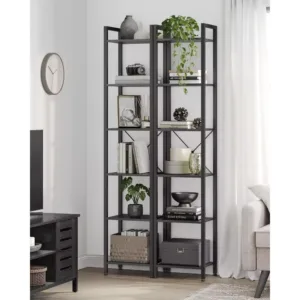 gramatplaukts vasagle lls101b56 6 plaukti 40 x 30 x 1875 cm melns2 6722786076569