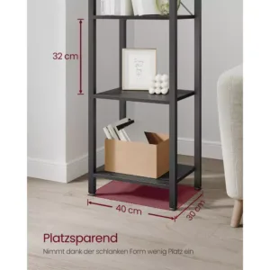 gramatplaukts vasagle lls101b56 6 plaukti 40 x 30 x 1875 cm melns3 6722786253b09