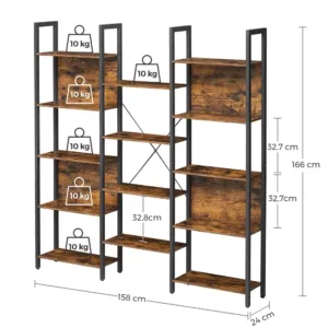 gramatplaukts vasagle lls107b01 14 plaukti industrial design 24 x 158 x 166 cm4 67227b272c532