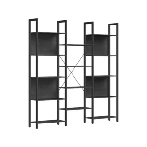 Grāmatplaukts Vasagle LLS107B56 14 plaukti Industrial Design 24 x 158 x 166 cm Melns