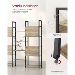 gramatplaukts vasagle lls107b60 14 plaukti industrial design 24 x 158 x 166 cm2 67227e2386d81
