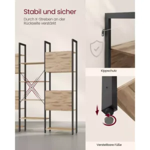 gramatplaukts vasagle lls107k01 14 plaukti industrial design 24 x 158 x 166 cm3 67227f333a6f9