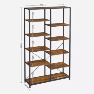 gramatplaukts vasagle lls155b01 9 plaukti 100 x 30 x 170 cm3 6722853da9ded