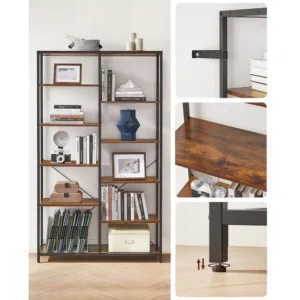 gramatplaukts vasagle lls155b01 9 plaukti 100 x 30 x 170 cm4 6722853f3ec93