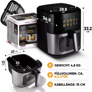 karsta gaisa friteris proficook hot air fryer 65 l pc fr 1286 h 1700 w4 6716c64030a4f