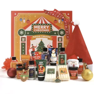 Adventes kalendārs Body & Earth ar aromātiskām svecēm, vannas bumbām Orange