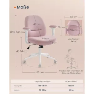 biroja kresls songmics obg035r01 roza audums2 67254cd1d68e5
