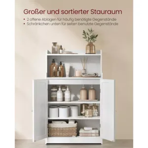 vannas istabas skapis ar 2 durvim un plauktiem vasagle bbc770w01 balts3 67253fd096967