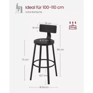 bara kresli vasagle lbc026b56v1 2 gab melns 73cm5 6755fff0d2020
