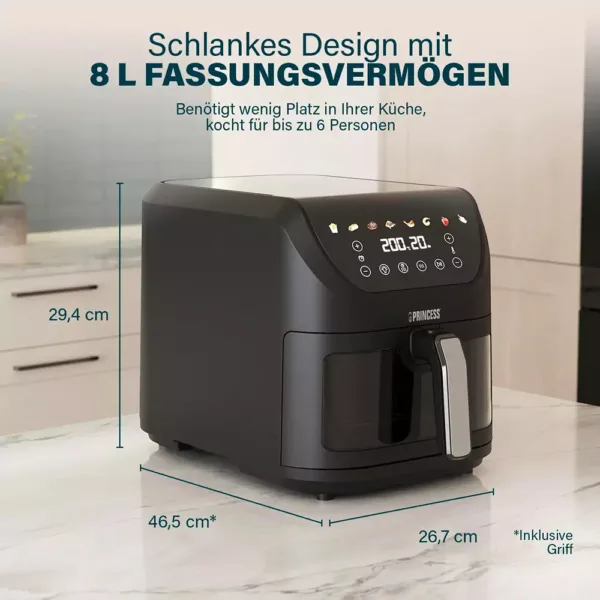 karsta gaisa friteris princess slimfry 8 l 2000 w 0118225801001 1 679688535cd3a