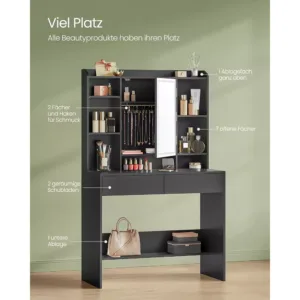 kosmetikas galds ar led apgaismojumu vasagle rdt123b01 melns2 678d2a9c95d8d