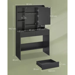 kosmetikas galds ar led apgaismojumu vasagle rdt123b01 melns3 678d2a9cb7c65