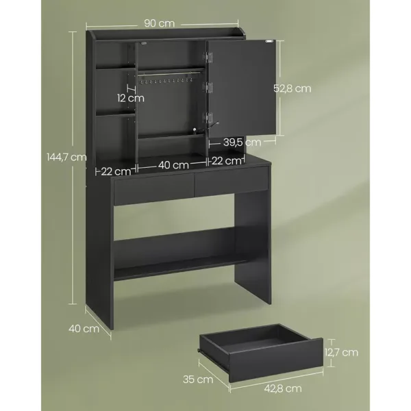 kosmetikas galds ar led apgaismojumu vasagle rdt123b01 melns3 678d2a9cb7c65
