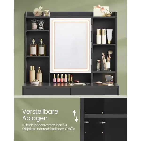 kosmetikas galds ar led apgaismojumu vasagle rdt123b01 melns4 678d2a9e5235e