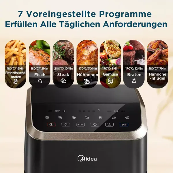 karsta gaisa friteris midea mad55f8apk hot air fryer 5 l 1600 w3 67b4e1a3a520b